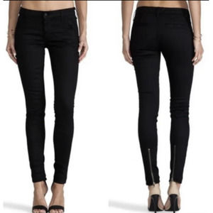 MOTHER + FREJA Midnight At The Oasis Welt Zip Muse Denim Zip Bottom Size 27